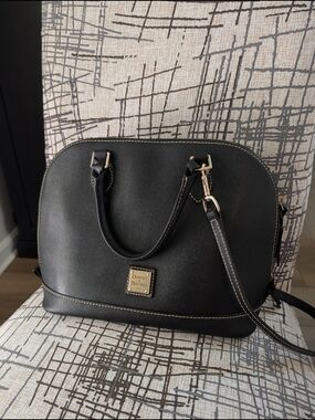 Dooney & Bourke Black Leather Dome Satchel - Black